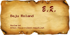 Beju Roland névjegykártya